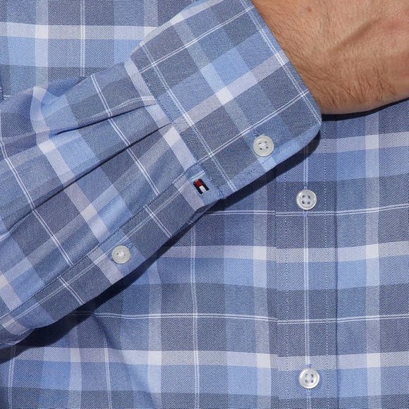 NWT Tommy Hilfiger Men's All Season Dress Shirt Blue Size XL 17 34-35 $60 JK143 - Picture 4 of 4